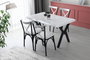 Hanah Home Ekol - 1334 V4 Juego de 4 sillas blancas